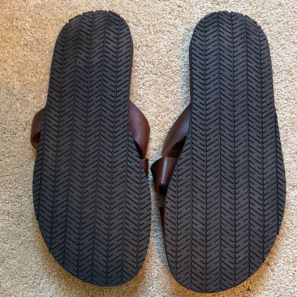 Saks Fifth Avenue Dark Brown Slide Sandals - Picture 2 of 4